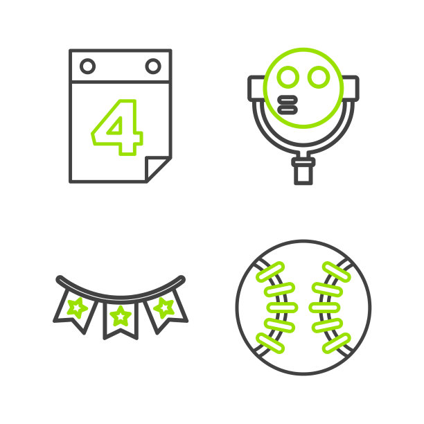 设置线棒球嘉年华用的花环图片下载