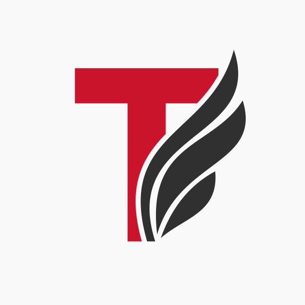 字母T翼标志设计货运标志。翼标模板图片下载