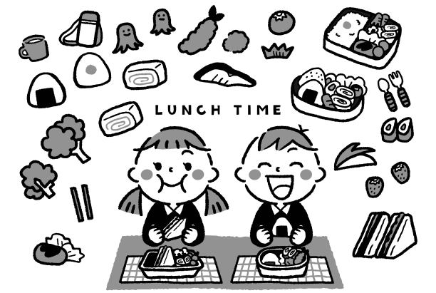 食品和儿童框架插图材料图片下载