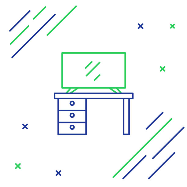 线电视桌架图标孤立在白色上图片下载