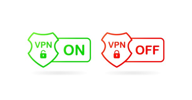 VPN开启关闭图标：扁平彩色矢量插画图片下载