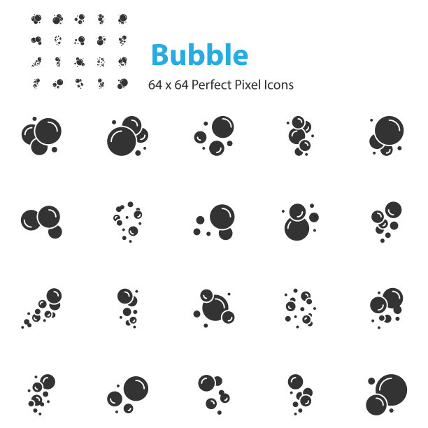 一组气泡图标，水，元素，图片下载