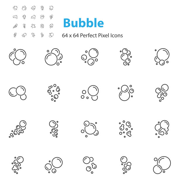 一组气泡图标，水，元素，图片下载