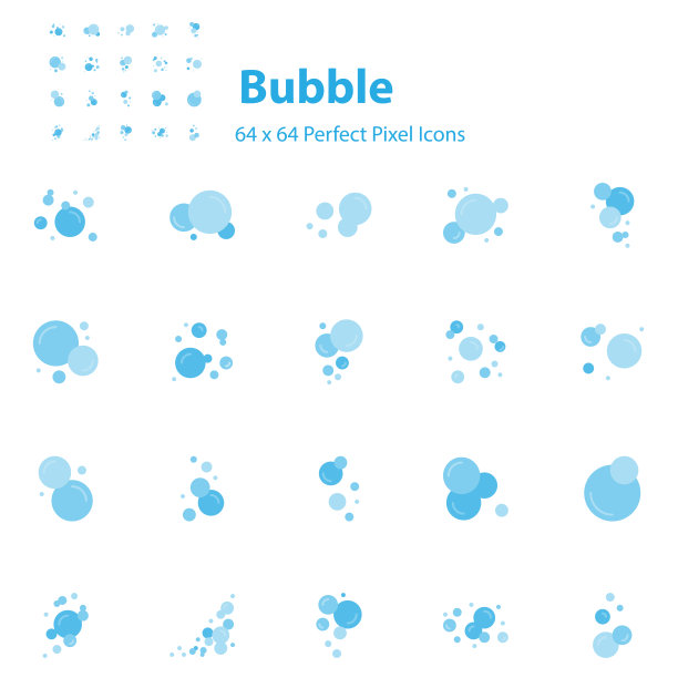 一组气泡图标，水，元素，图片下载