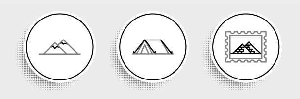 邮票与埃及金字塔并列图片下载