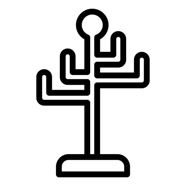 衣架架线图标，家具概念，白色背景的衣架标志，提纲风格的衣架图标移动概念网页设计。矢量图形。图片下载