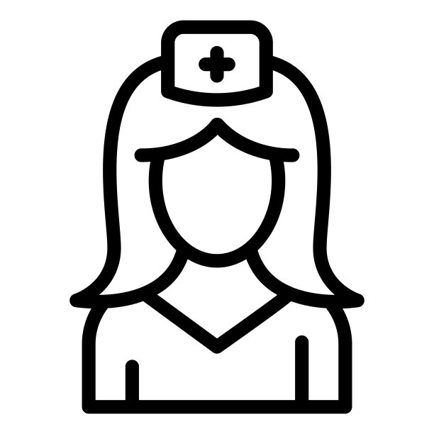 护士线图标，医学概念，医务人员在白色背景上的标志，妇女在医疗制服图标在轮廓风格移动概念网页设计。矢量图形。图片下载