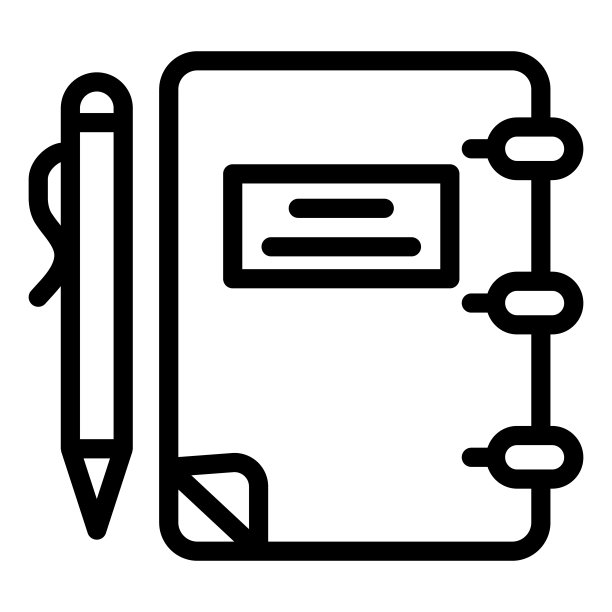 笔记本和笔线图标，教育概念，笔记本和笔在白色背景的标志，笔记本和笔图标在轮廓风格的移动概念网页设计。矢量图形。图片下载