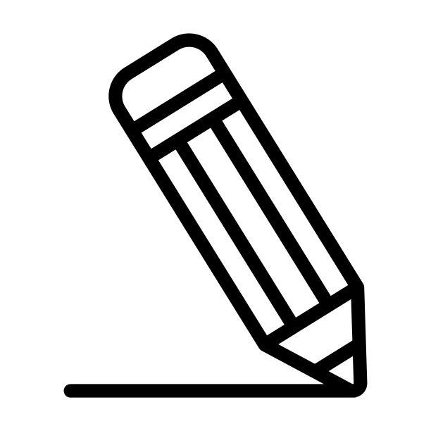 铅笔线图标，学校概念，白色背景上的铅笔画线标志，铅笔与条纹图标在轮廓风格的移动概念网页设计。矢量图形。图片下载