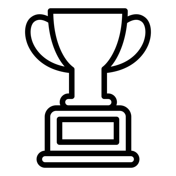 冠军杯线图标，学校的概念，冠军杯标志在白色背景，高脚杯图标在轮廓风格的移动概念网页设计。矢量图形。图片下载