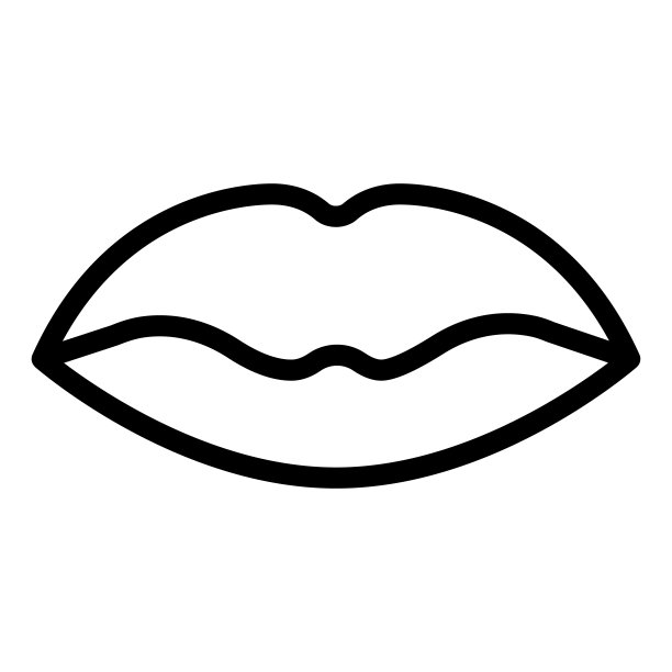 唇线图标，激情的概念，在白色背景上的吻标志，唇图标在轮廓风格的移动概念网页设计。矢量图形。图片下载
