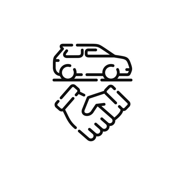 汽车交易线图标与背景隔离图片下载
