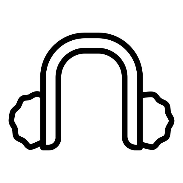 冬季耳机线图标，圣诞概念，耳罩标志在白色背景，冬季耳机图标在轮廓风格移动概念网页设计。矢量图形。图片下载