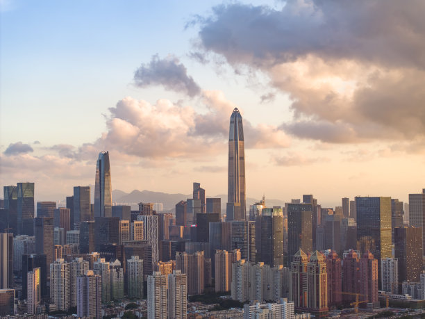 鸟瞰中国深圳CBD的天际线图片下载