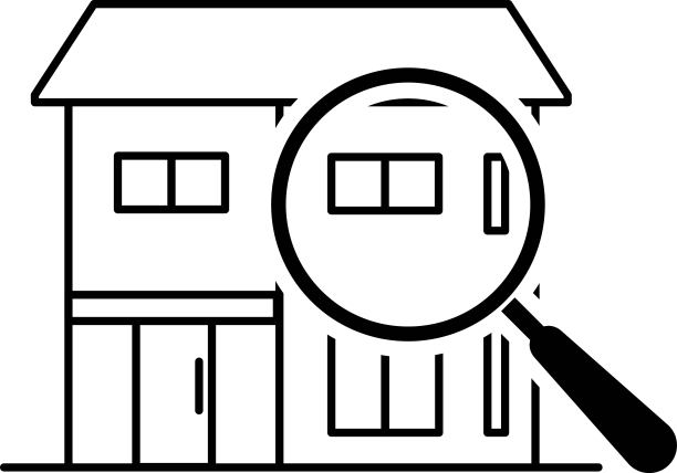 用放大镜在矢量中检查房子的插图图片下载
