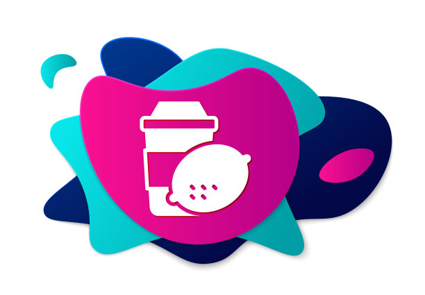 颜色杯茶与柠檬图标隔离在白色图片下载