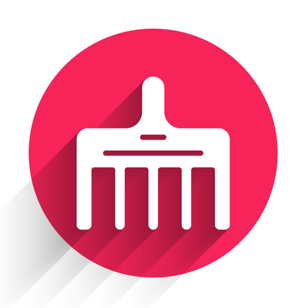 白色的发刷图标孤立的长阴影图片下载