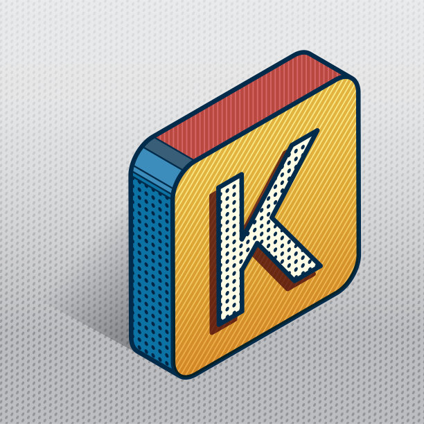 波普艺术风格现代等距方块字母图片下载