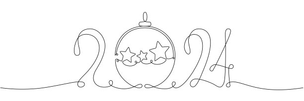 2024连续单线标志。图片下载