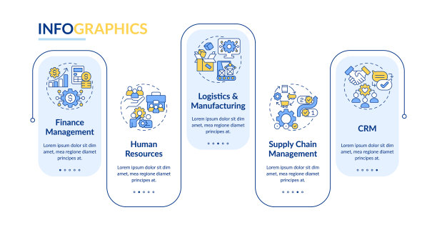 多色ERP布局与细线图标图片下载