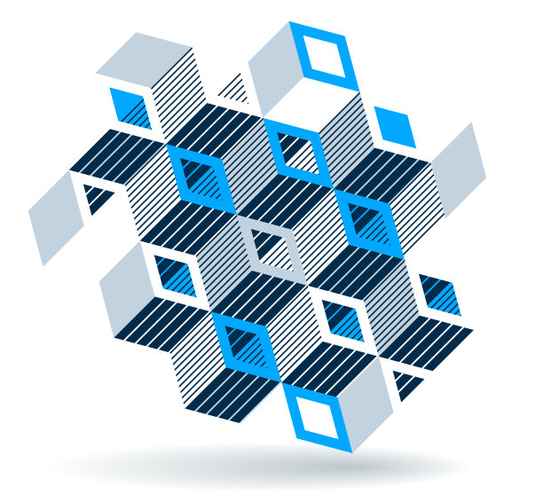 等长三维立方体矢量抽象几何背景，抽象艺术多边形平面设计壁纸，立方体形状和形式构成低多边形风格。图片下载