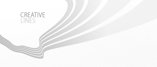 波浪线在三维透视矢量抽象背景与浅灰色和白色单色的平滑梯度，轻松放松的运动。图片下载