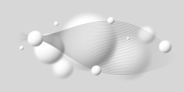 散焦光悬浮球与粒子波流动的大气矢量背景，3D球动态设计，柔软和容易的未来壁纸。图片下载