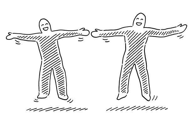 蹦床画上的两个人形快乐图片下载