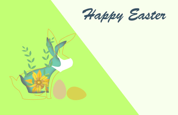复活节快乐剪纸网模板或贺卡。图片下载