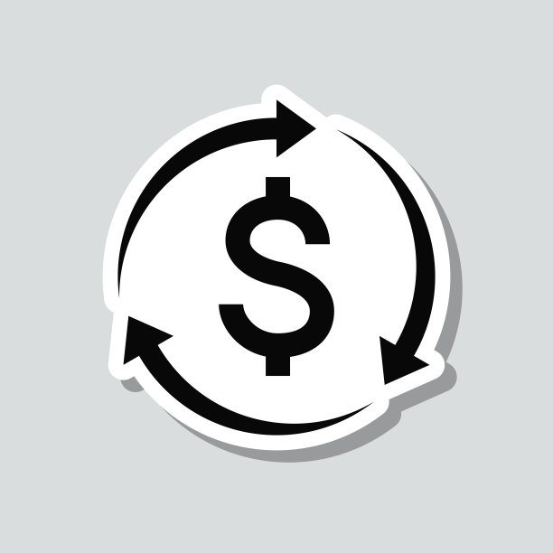 美元重新加载。图标贴纸在灰色背景图片下载