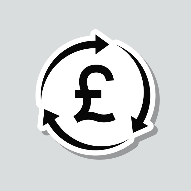 英镑重新加载。图标贴纸在灰色背景图片下载