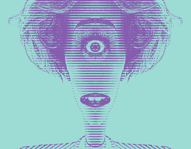 一只眼睛的女人的脸图片下载