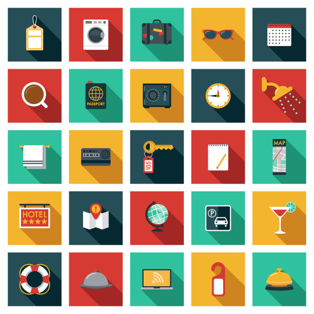 酒店和酒店图标集图片下载