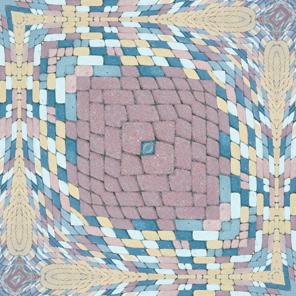 抽象色彩图案马赛克铺装图片下载