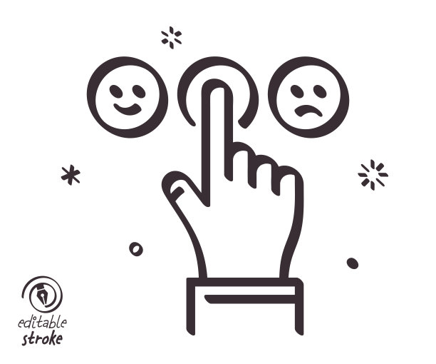 俏皮线条插图为客户友好图片下载