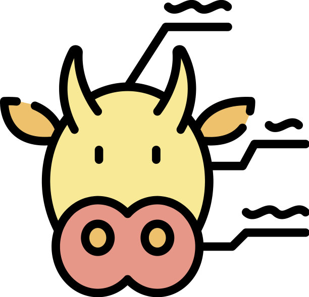 奶牛遗传学图标颜色轮廓图片下载