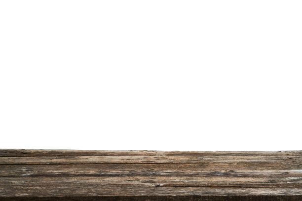 空轻木桌面孤立在白色背景图片下载