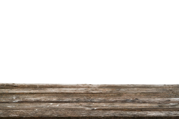 空轻木桌面孤立在白色背景图片下载