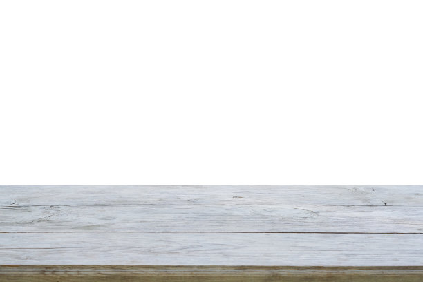 空轻木桌面孤立在白色背景图片下载