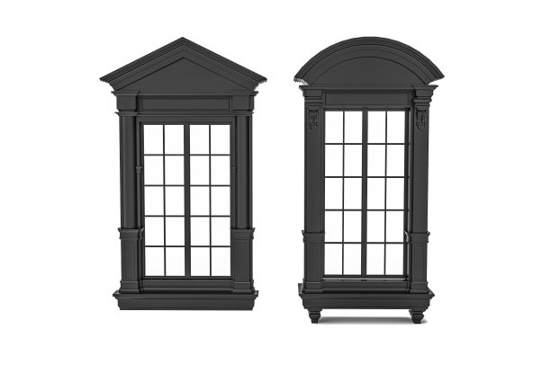 经典黑色窗框隔离。3D渲染图片下载