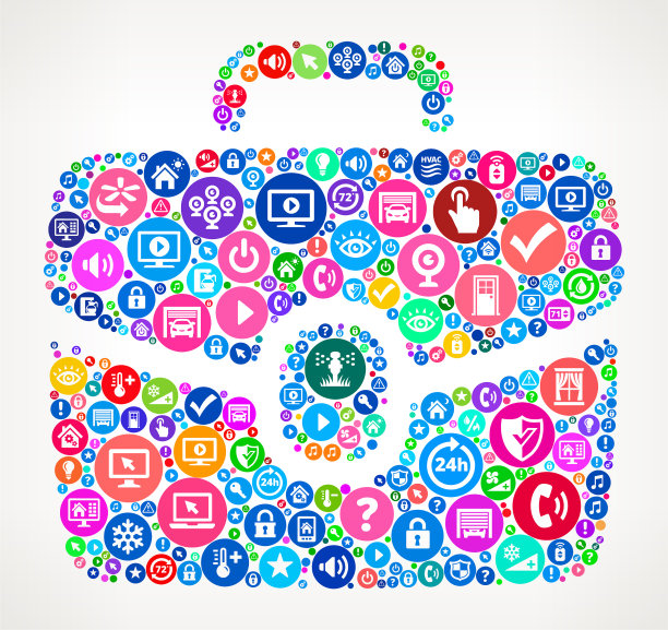 公文包家庭自动化技术图标模式图片下载