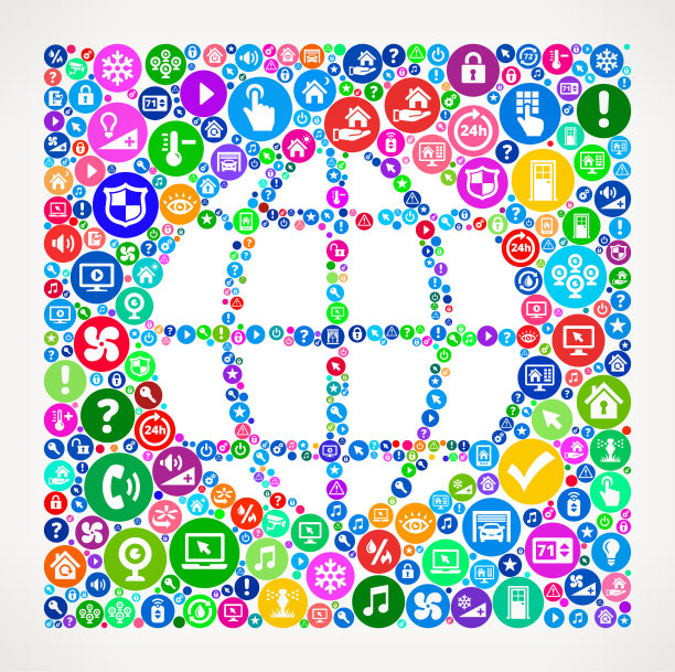 全球人民家庭自动化技术图标背景图片下载