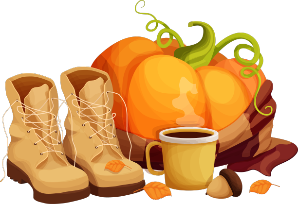 秋南瓜穿着丝巾靴或散步图片下载
