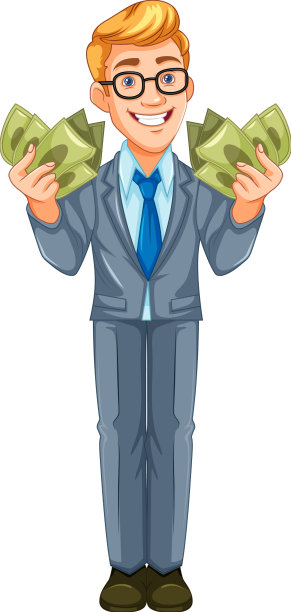 拿着钱的青年商人图片下载