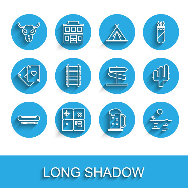 设置线皮艇或独木舟和划桨藏宝图图片下载