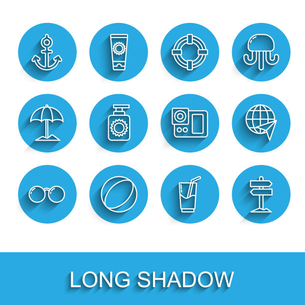 设线玻璃杯沙滩球锚鸡尾酒和图片下载