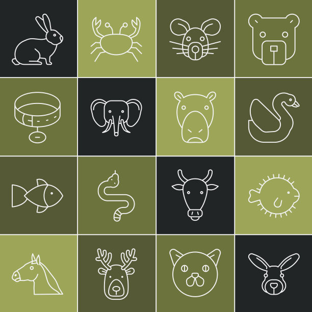 设线兔头河豚鱼天鹅鸟鼠图片下载