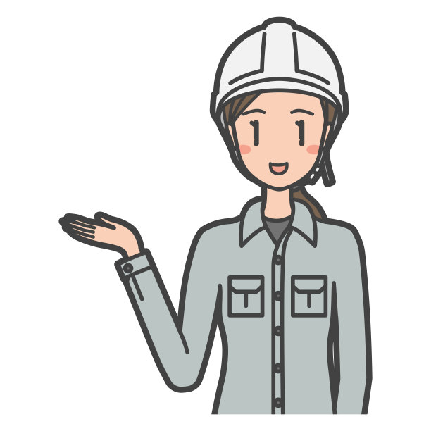 插图中一名年轻女子穿着工作服戴着头盔当向导图片下载