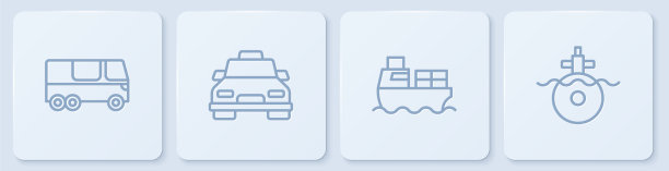 集线路巴士货轮带箱送货出租车图片下载