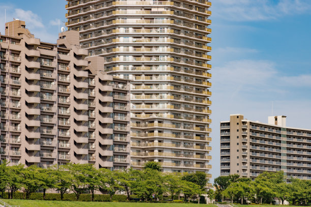 东京隅田河沿岸的城市景观图片下载